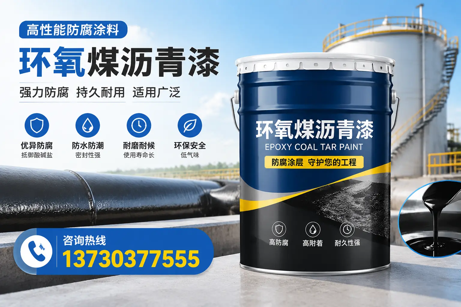 环氧煤沥青漆的耐久性分析，适合永年的使用场景
